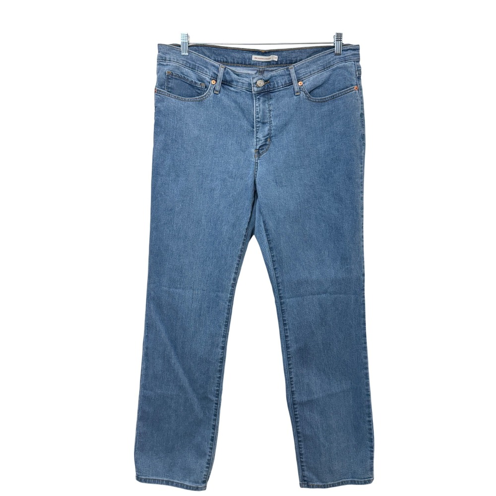 Levi's Women 314 Shaping Straight Jeans 34 Light Blue Stretch Denim Classic